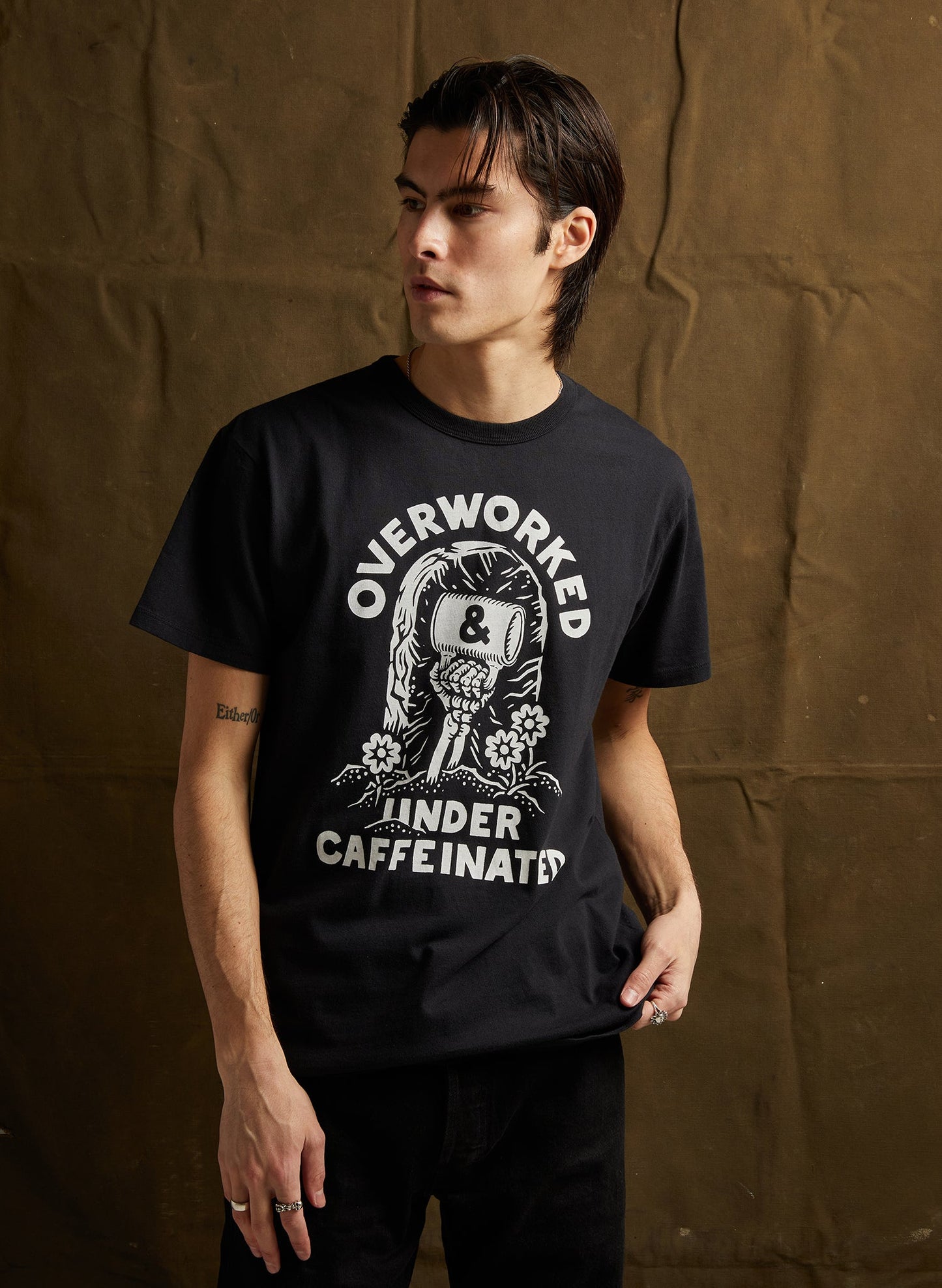 Overworked Under Caffeinated Tee