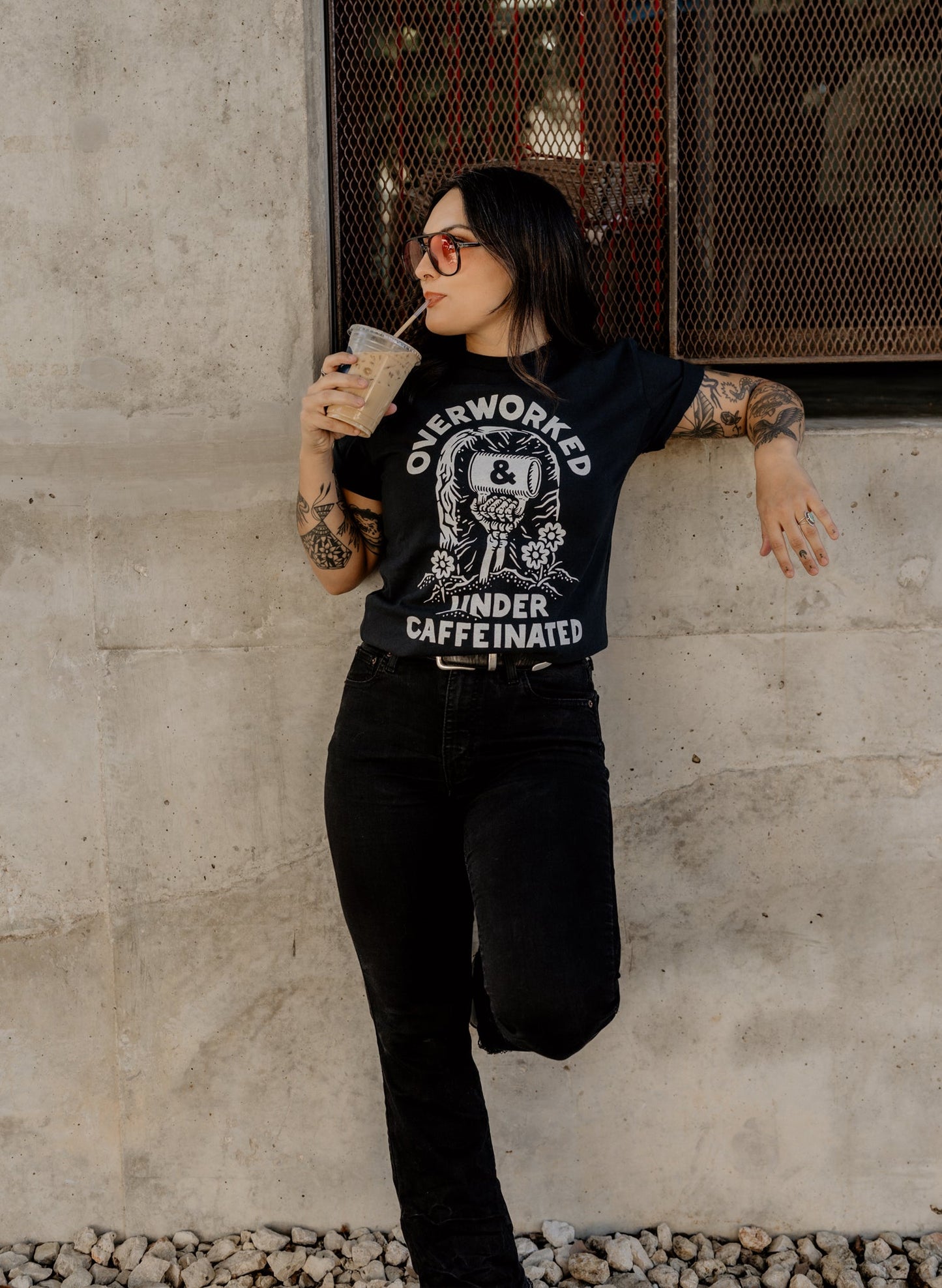 Overworked Under Caffeinated Tee