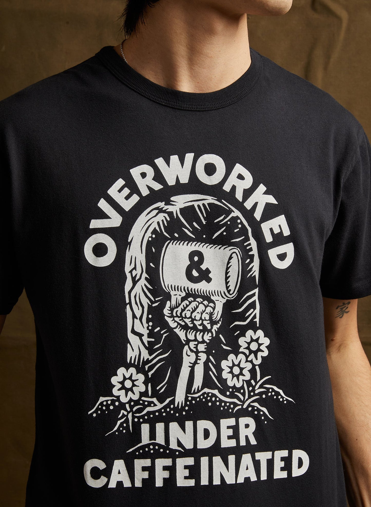 Overworked Under Caffeinated Tee