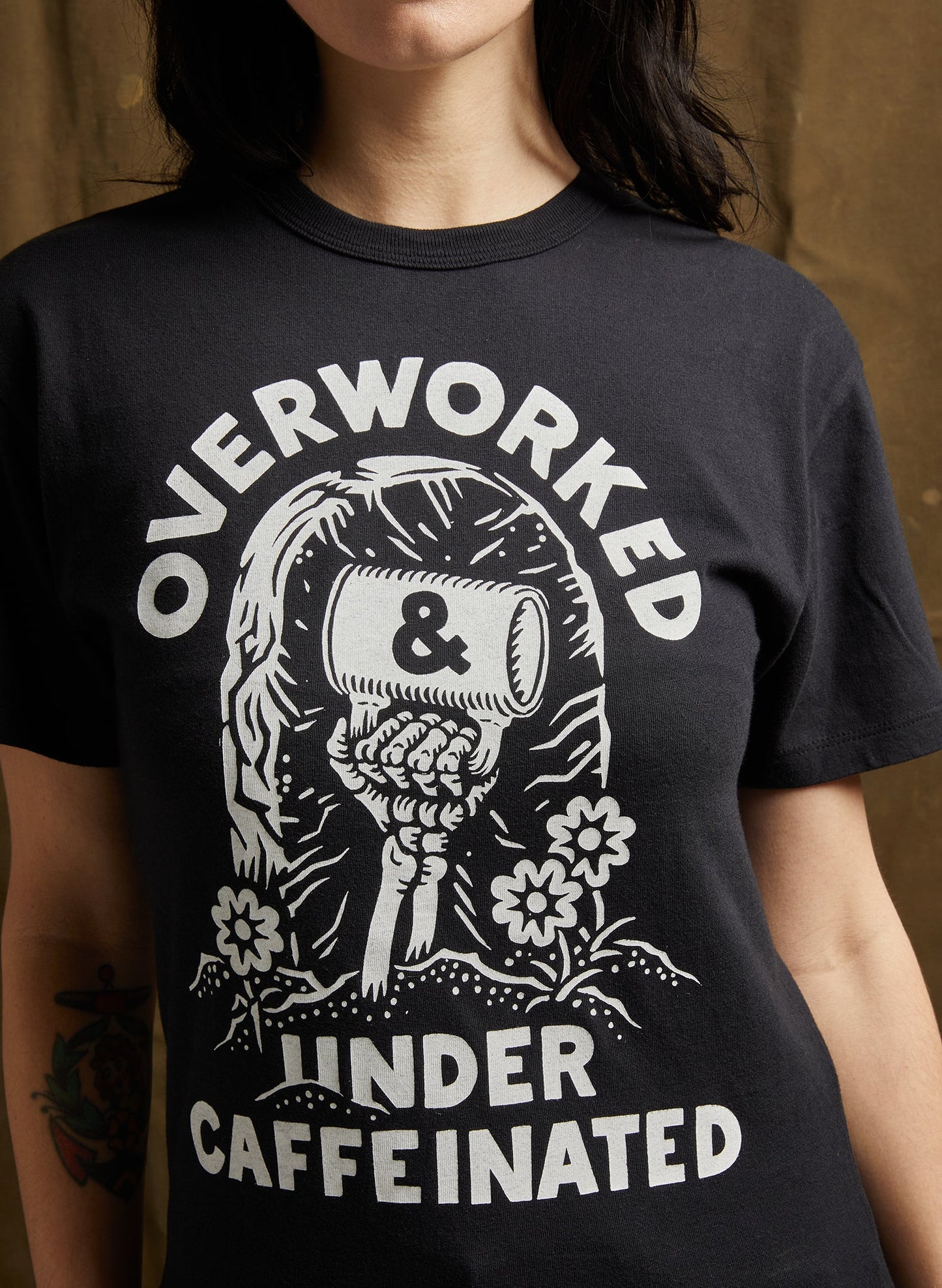 Overworked Under Caffeinated Tee